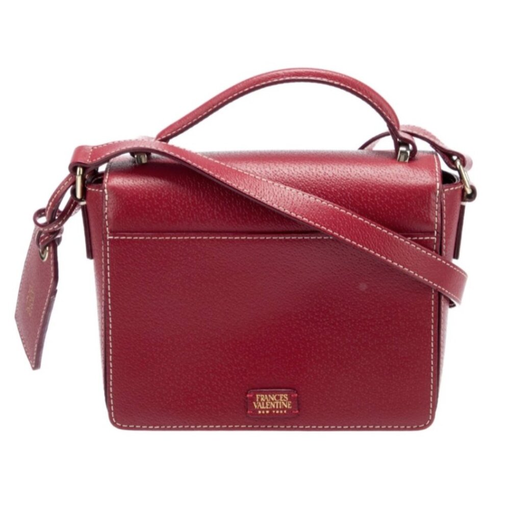 Frances Valentine Mini Midge Flap Red Boarskin Leather Cross Body L/N Condition - Picture 4 of 7